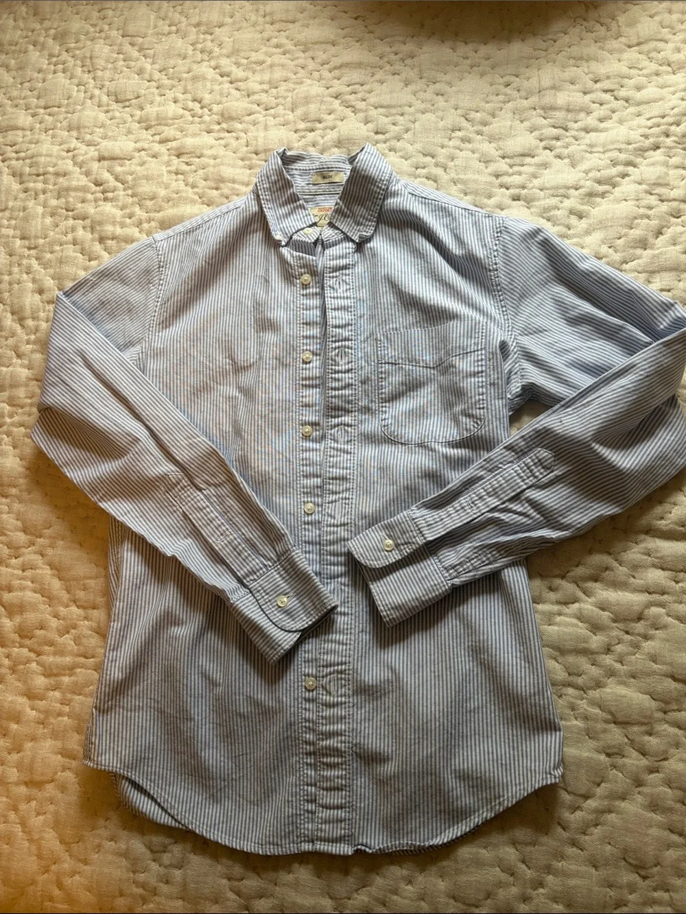 J.Crew Pen-Striped Cotton Oxford button-down